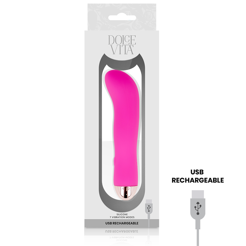DOLCE VITA - AUFLADBARER VIBRATOR ZWEI ROSA 7 GESCHWINDIGKEITEN – Bild 3