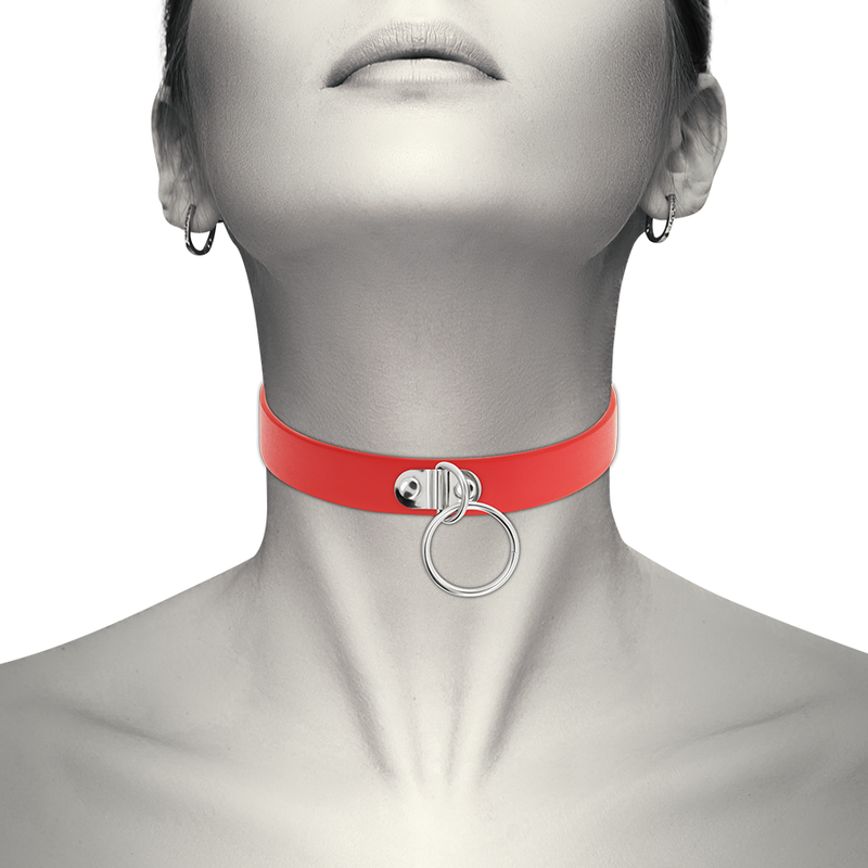 COQUETTE CHIC DESIRE - ROTE HALSKETTE AUS VEGANEM LEDER FETISCH-ACCESSOIRE FÜR FRAUEN – Bild 5
