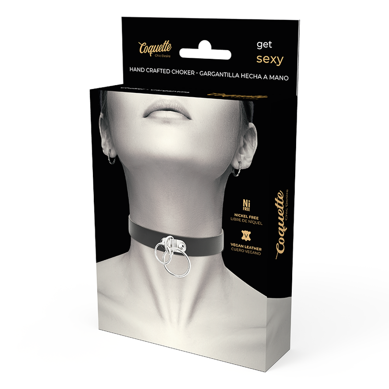 COQUETTE CHIC DESIRE - DOPPELRING-HALSBAND AUS VEGANEM LEDER – Bild 5