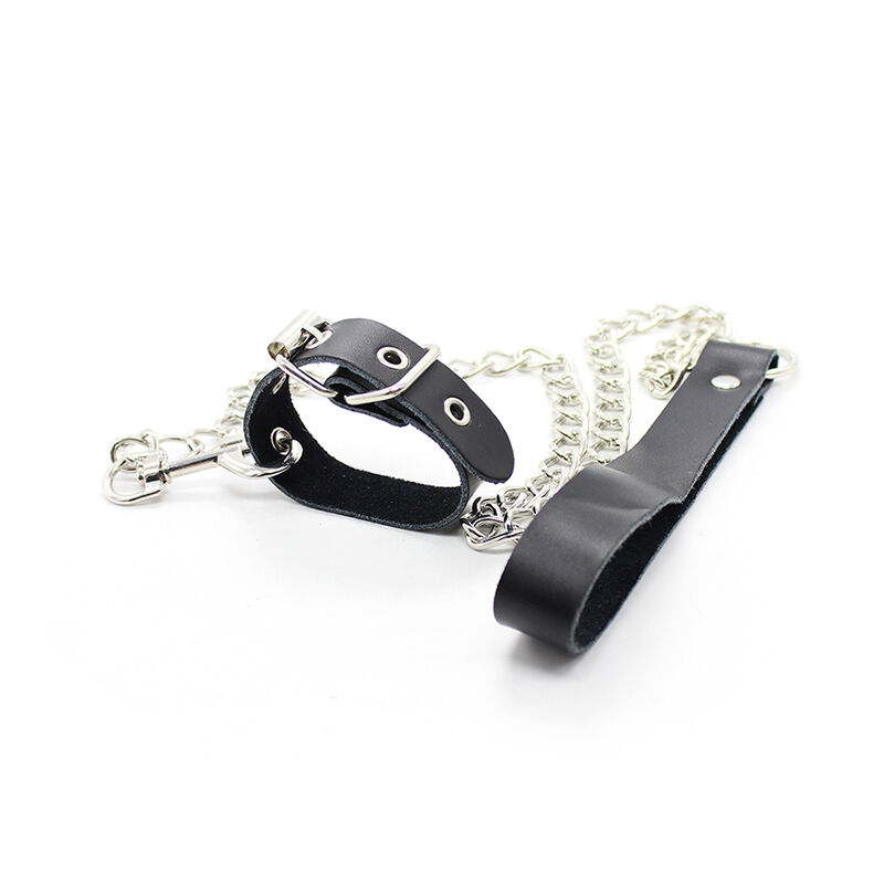 OHMAMA FETISH - COLLAR PARA PENE Y CORREA PIEL CON CADENA METALICA – Bild 3