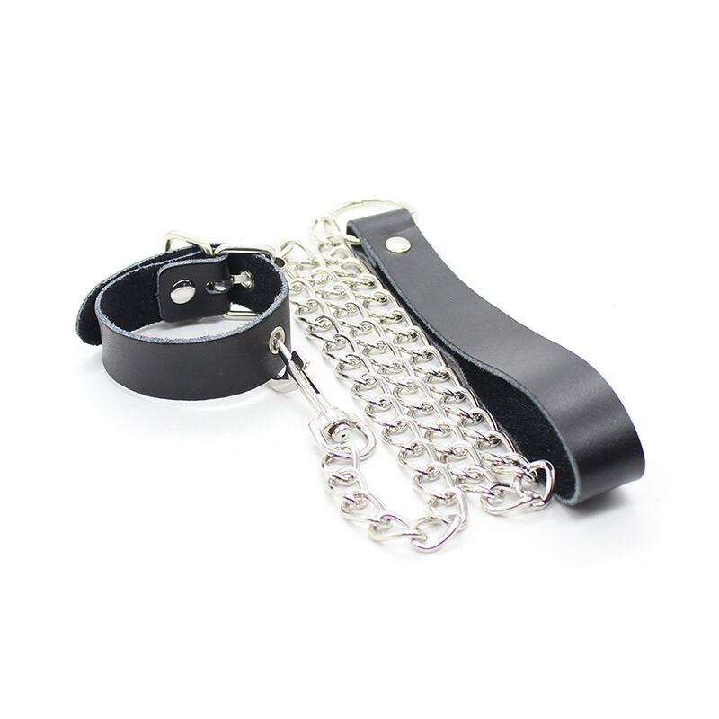 OHMAMA FETISH - COLLAR PARA PENE Y CORREA PIEL CON CADENA METALICA – Bild 4