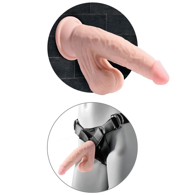 KING COCK - PLUS 3D DILDO SWINGING BALLS 24.5 CM HELLE HAUT – Bild 4