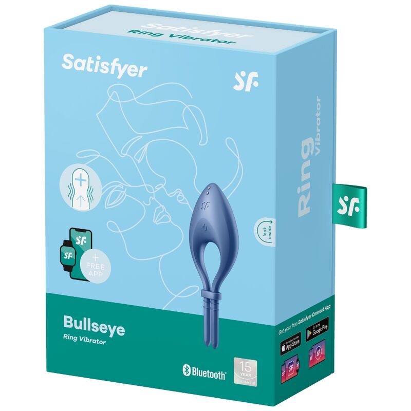 SATISFYER - BULLSEYE RING VIBRATOR APP BLAU – Bild 3