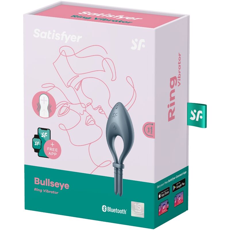 SATISFYER - BULLSEYE RING VIBRATOR APP GRAU – Bild 3