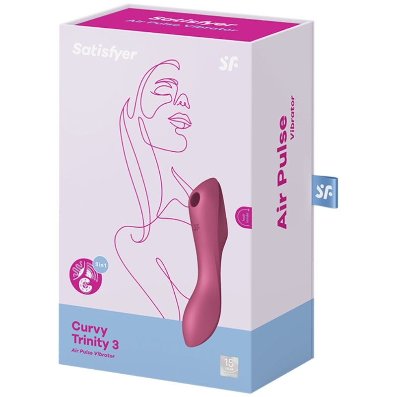 SATISFYER - CURVY TRINITY 3 AIR PULSE VIBRATOR ROT – Bild 3