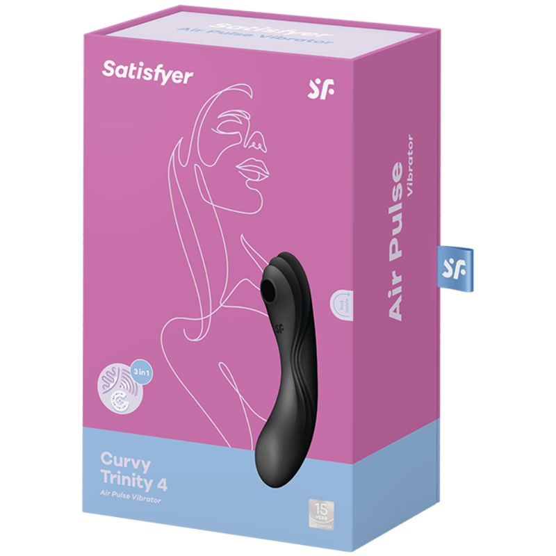 SATISFYER - CURVY TRINITY 4 AIR PULSE VIBRATOR SCHWARZ – Bild 3