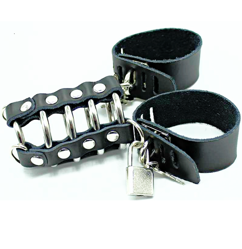 OHMAMA FETISH - JAULA PENE CON ANILLAS METALICAS Y CORREAS PIEL – Bild 4