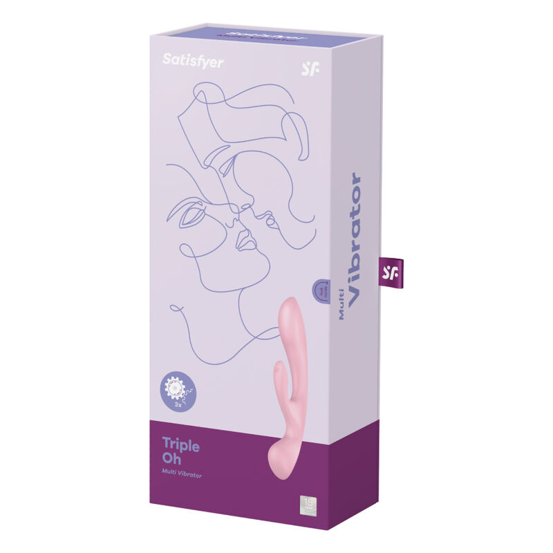 SATISFYER TRIPLE OH HYBRID VIBRATION - PINK – Bild 4
