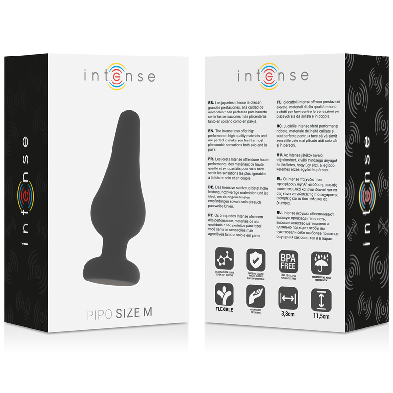 INTENSE - ANALPLUG PIPO M SCHWARZES SILIKON 11 CM – Bild 4