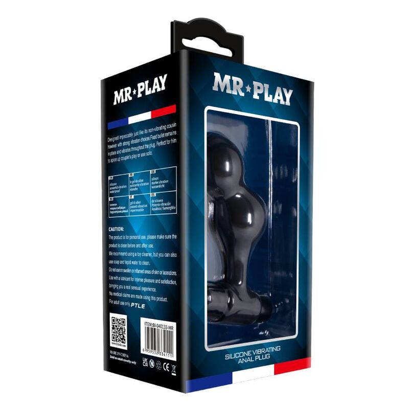 MR PLAY - SCHWARZER SILIKON-VIBRATOR-ANALSTECKER – Bild 6