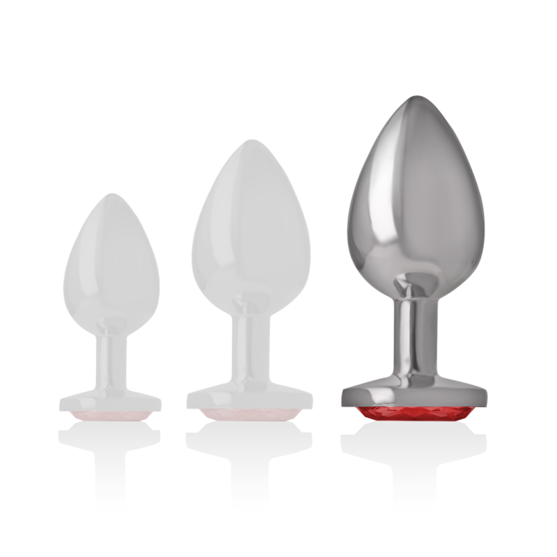 INTENSE - ANALPLUG AUS ALUMINIUMMETALL MIT ROTEM KRISTALL, GRÖSSE L – Bild 6