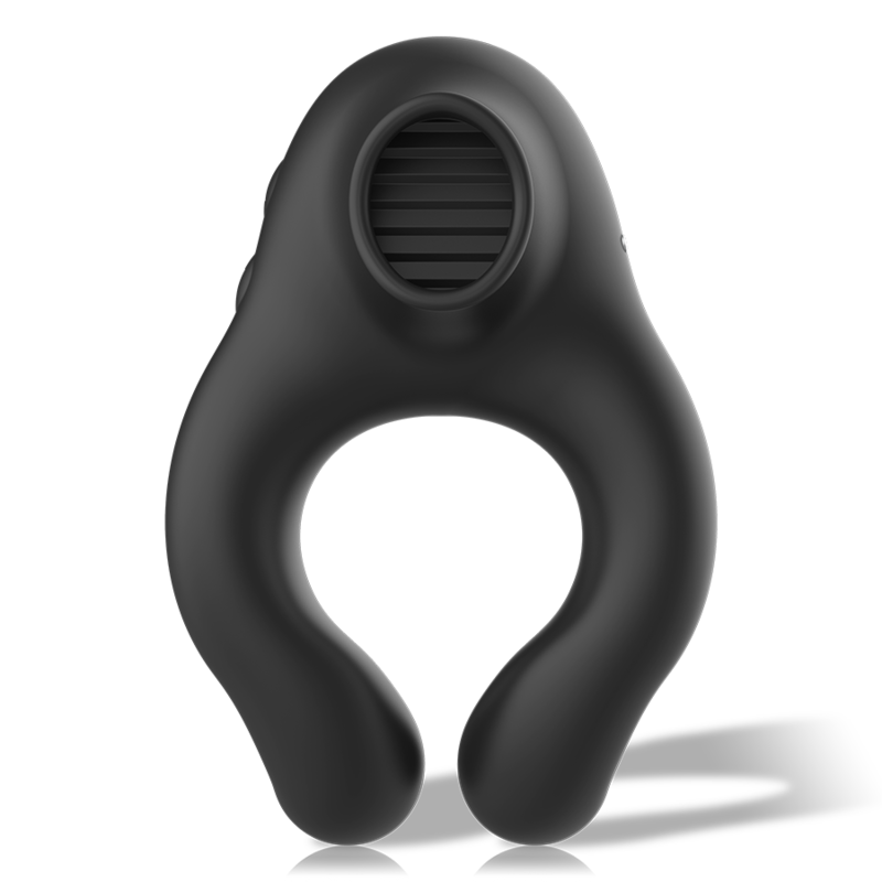 BLACK&SILVER - VIBRATORRING AUS SILIKON, 3 MOTOREN, WIEDERAUFLADBAR, SCHWARZ – Bild 5