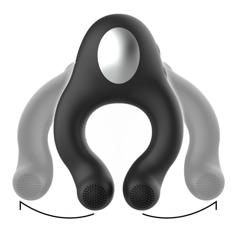 BLACK&SILVER - VIBRATORRING AUS SILIKON, 3 MOTOREN, WIEDERAUFLADBAR, SCHWARZ – Bild 3