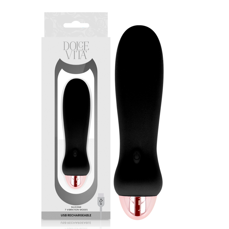 DOLCE VITA - AUFLADBARER VIBRATOR FÜNF SCHWARZ 7 GESCHWINDIGKEITEN – Bild 4