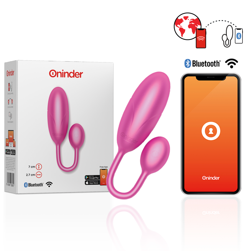 ONINDER&trade; - DENVER VIBRATIONSEI ROSA 7 X 2,7 CM KOSTENLOSE APP