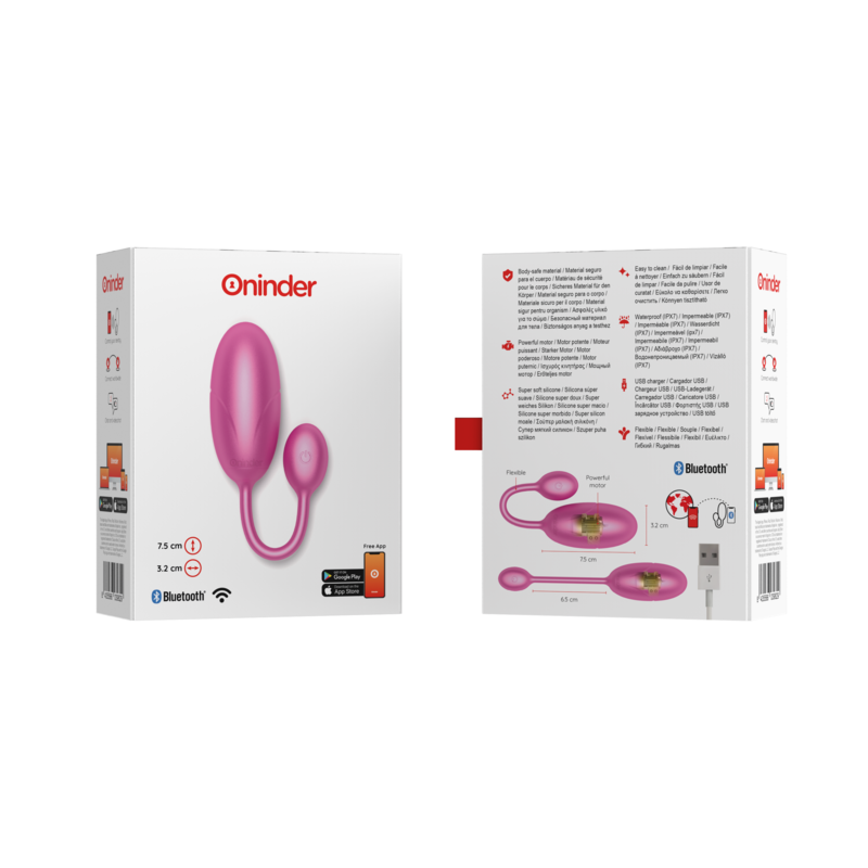 ONINDER™ - TOKYO VIBRIERENDES EI ROSA 7,5 X 3,2 CM KOSTENLOSE APP – Bild 8
