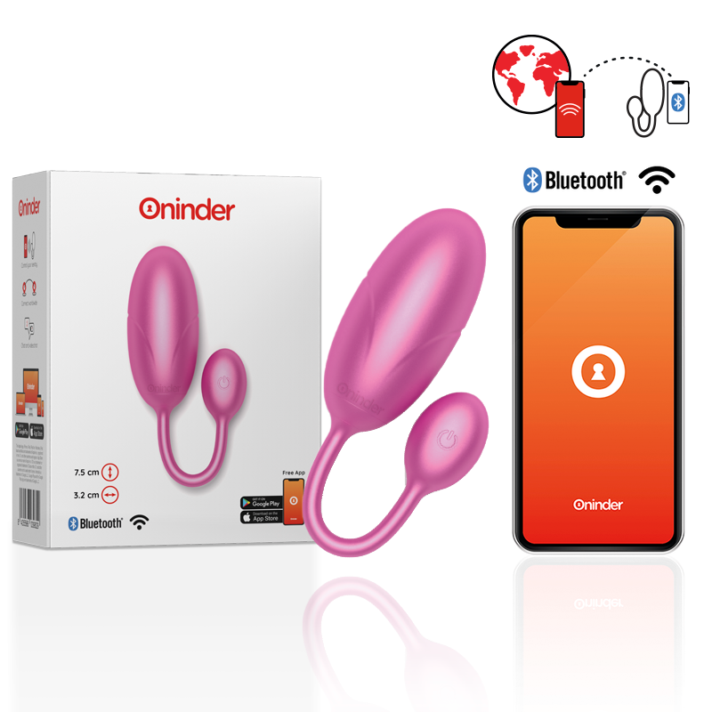 ONINDER&trade; - TOKYO VIBRIERENDES EI ROSA 7,5 X 3,2 CM KOSTENLOSE APP