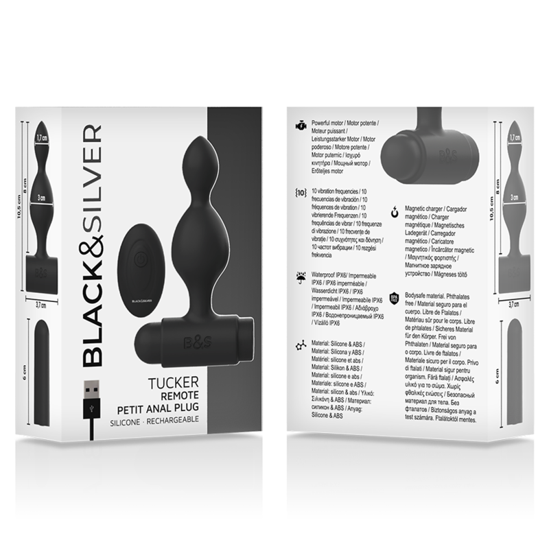 BLACK&SILVER - TUCKER KLEINE ANALSTECKER AUS SILIKON MIT FERNBEDIENUNG – Bild 5