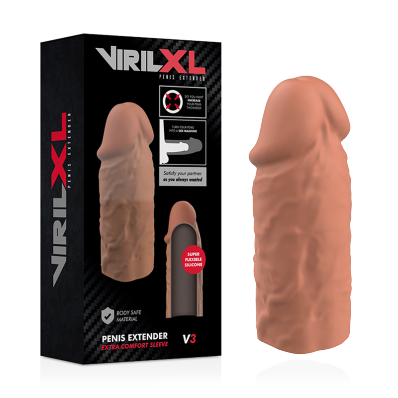 VIRILXL - FLÜSSIGE SILIKON V3 BRAUNE PENISVERLÄNGERUNG – Bild 3
