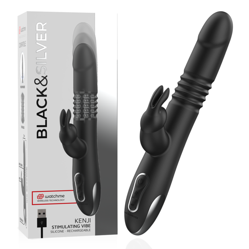 BLACK&SILVER - KENJI RABBIT-VIBRATOR UP & DOWN + WATCHME-FERNBEDIENUNG – Bild 8