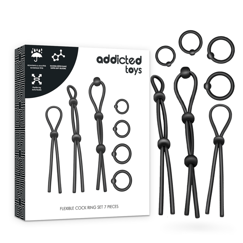 ADDICTED TOYS - FLEXIBLES SILIKON-COCKRING-SET 7-TEILIG – Bild 8