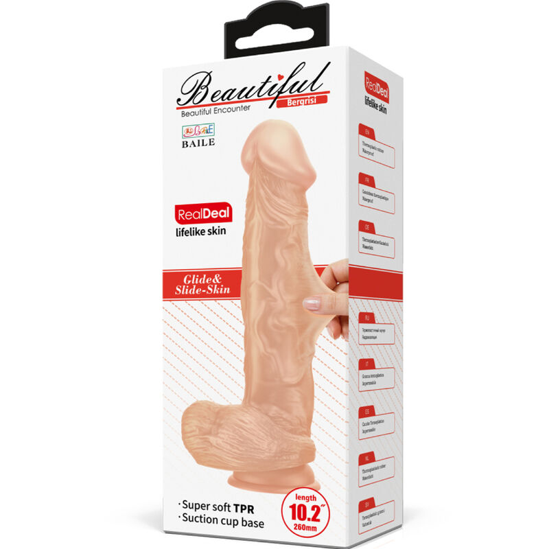 BAILE - SCHÖNE BEGEGNUNG BERGRRISI FLEXIBLER REALISTISCHER DILDO 26 CM NATÜRLICH – Bild 8