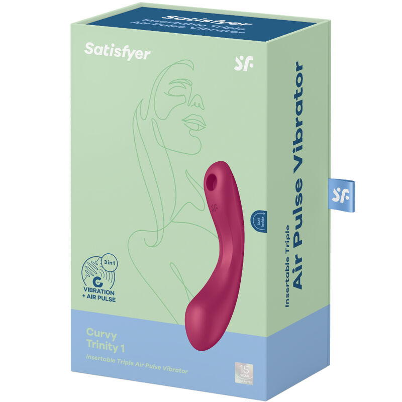 SATISFYER - CURVE TRINITY 1 AIR PULSE VIBRATION RED – Bild 10