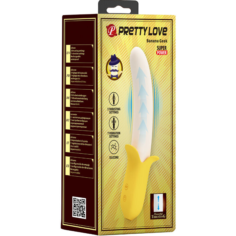 PRETTY LOVE - BANANA GEEK SUPER POWER 7 VIBRATIONEN UP&DOWN SILIKON SCHWARZ – Bild 3