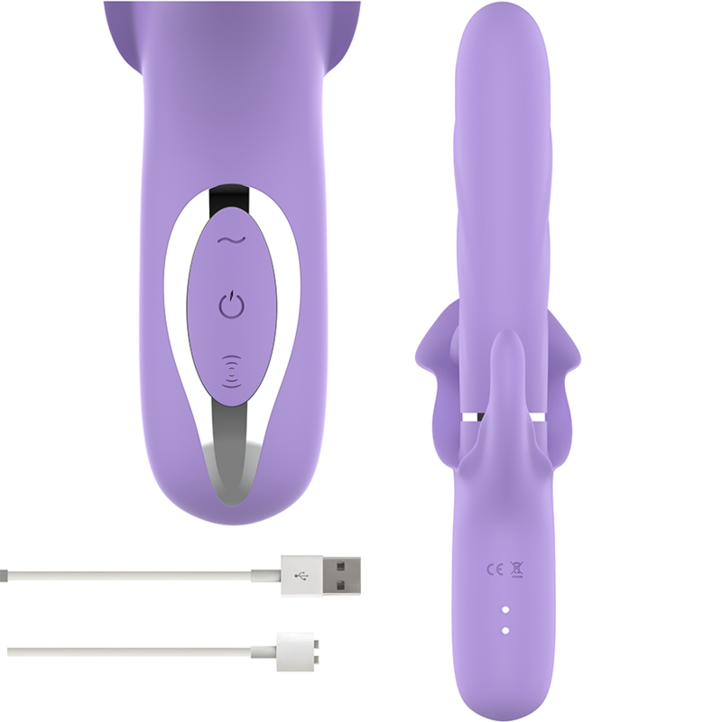INTENSE - BILLIE MULTIFUNKTIONALER WIEDERAUFLADBARER SAUGVIBRATOR MIT LILA DRUCKKNOPF – Bild 3