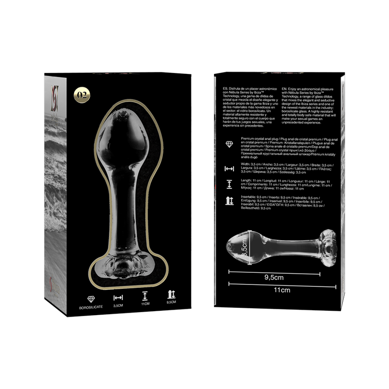 NEBULA SERIES BY IBIZA - MODELO 2 PLUG CRISTAL TRANSPARENTE 11 CM -O- 3.5 CM – Bild 3