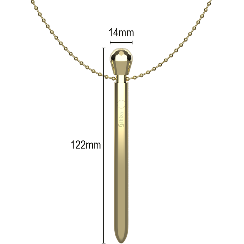 IBIZA - CLIT POCKET STIMULATOR HALSKETTE USB-LADEGERT 12 VIBRATIONSMODI GOLDEN 12,2 X 1,5 – Bild 5