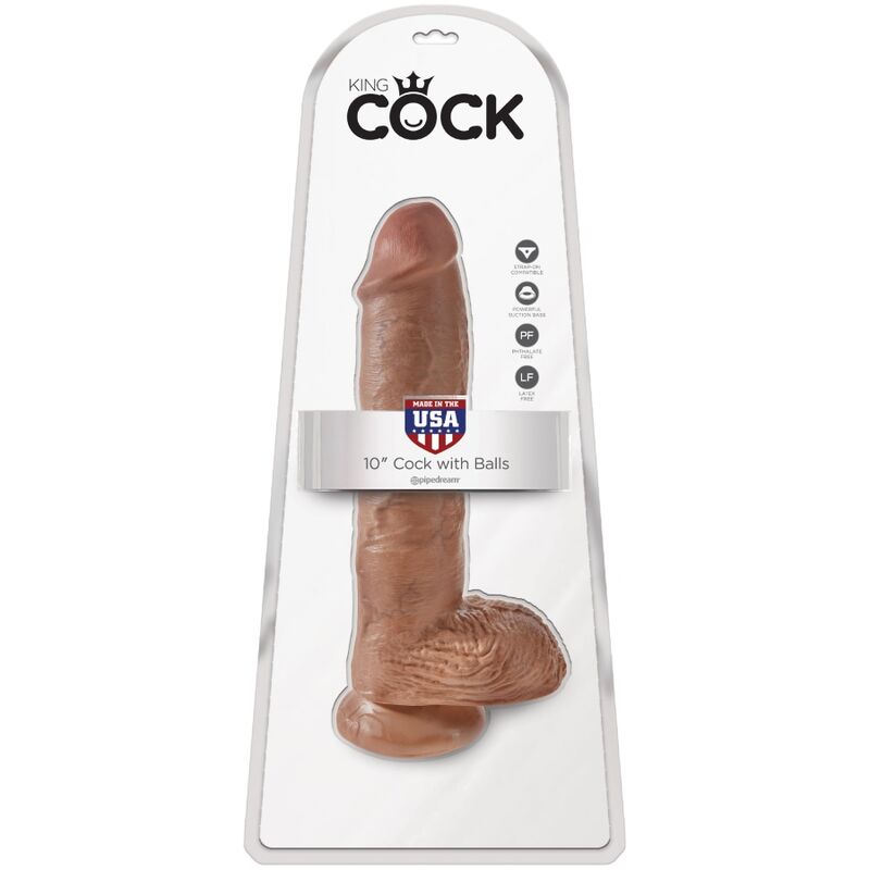 KING COCK - REALISTISCHER PENIS MIT KUGELN 19.8 CM KARAMELL – Bild 6