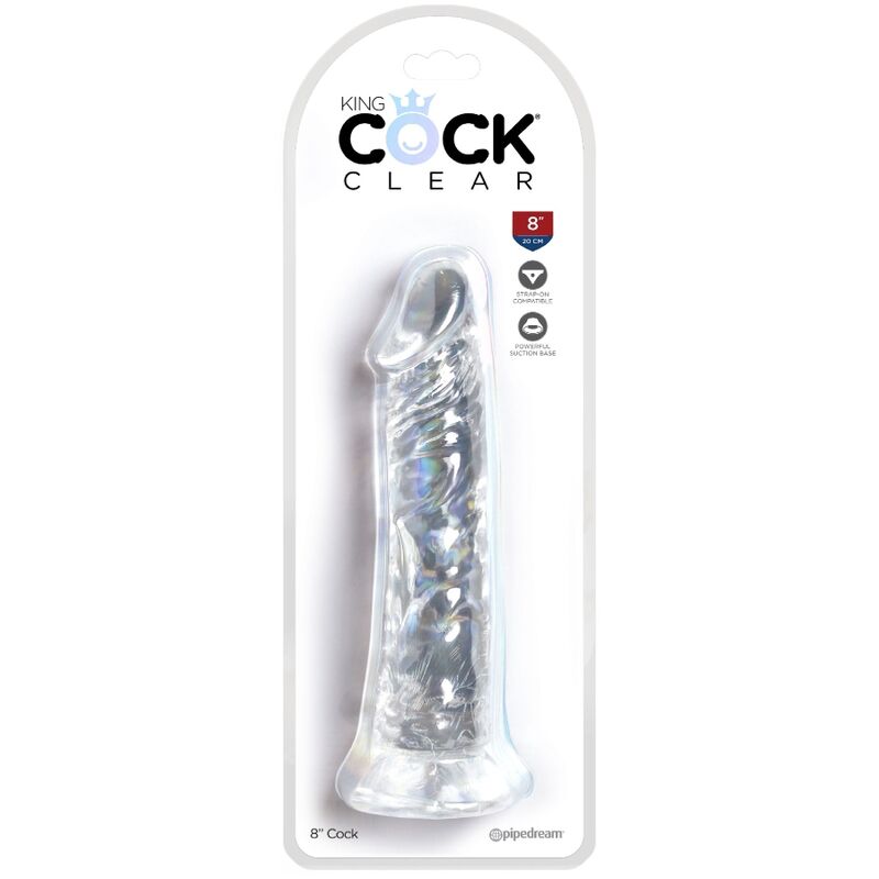 KING COCK - KLARER REALISTISCHER PENIS 19.7 CM TRANSPARENT – Bild 4