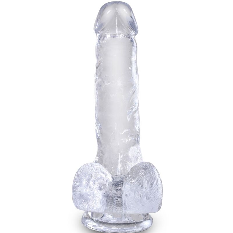 KING COCK - CLEAR REALISTISCHER PENIS MIT EIEREN 13.5 CM TRANSPARENT – Bild 5