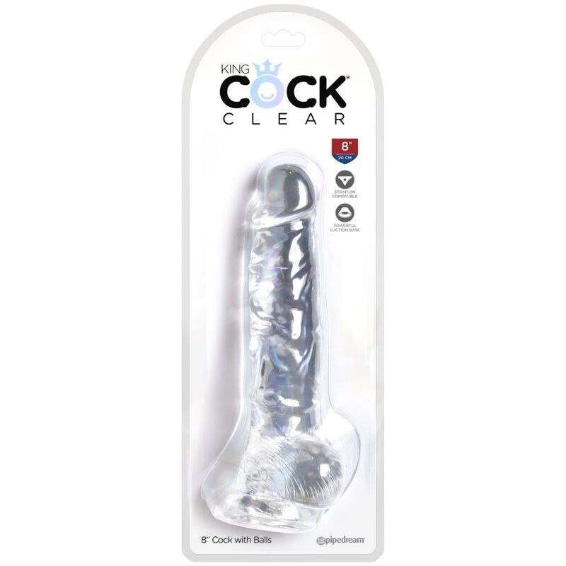 KING COCK - CLEAR REALISTISCHER PENIS MIT EIEREN 16.5 CM TRANSPARENT – Bild 5