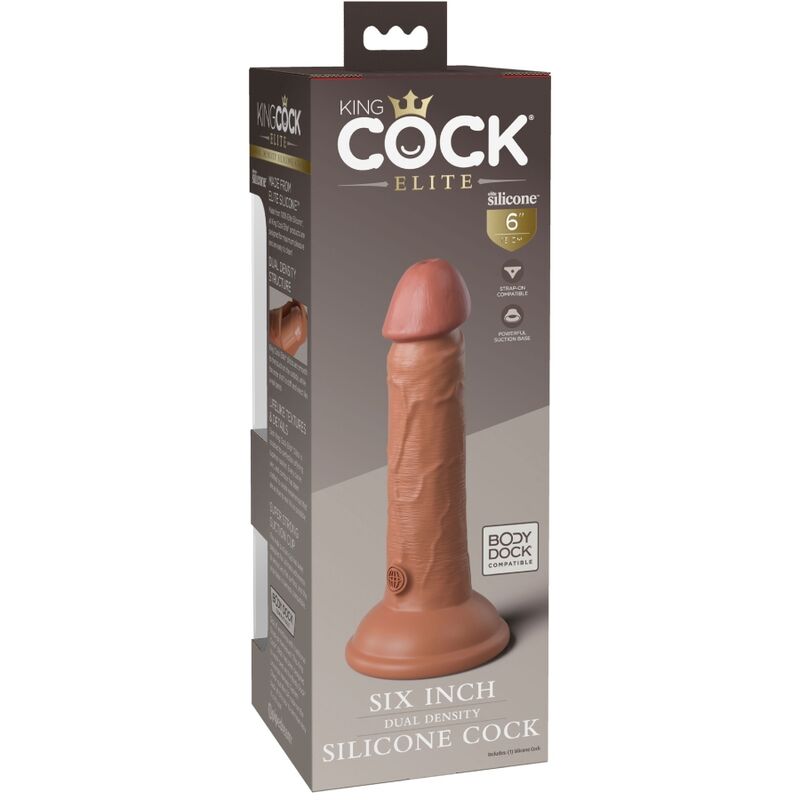 KING COCK - ELITE REALISTISCHER SILIKONDILDO 15.2 CM KARAMELL – Bild 3
