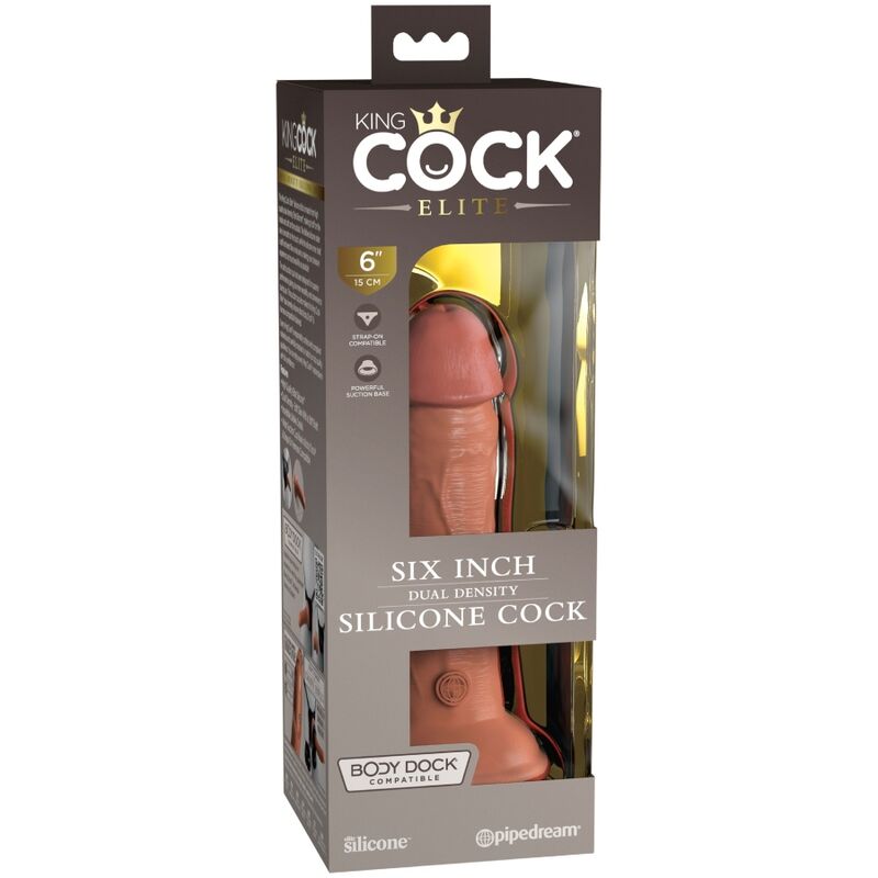 KING COCK - ELITE REALISTISCHER SILIKONDILDO 15.2 CM KARAMELL – Bild 4