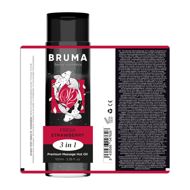 BRUMA - PREMIUM-MASSAGEÖL MIT WÄRMEEFFEKT, ERDBEERE-GESCHMACK 3 IN 1 - 100 ML – Bild 6