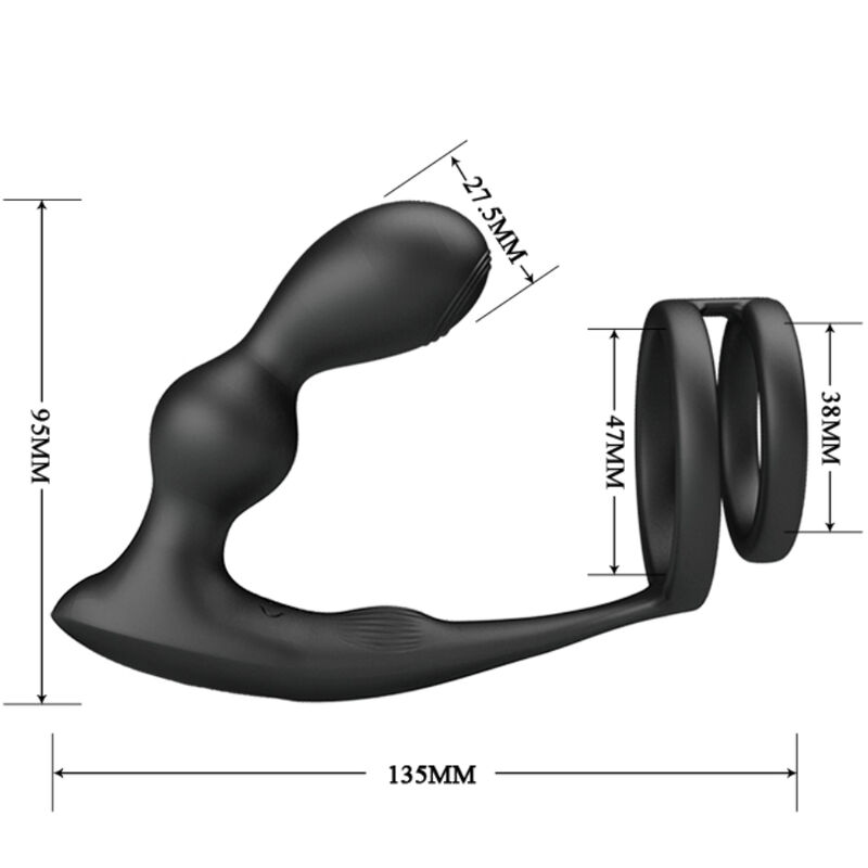 PRETTY LOVE - MARSHALL PENISRING MIT VIBRATORISCHEM ANALPLUG MIT FERNBEDIENUNG – Bild 6