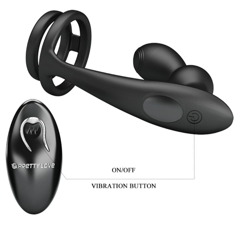 PRETTY LOVE - MARSHALL PENISRING MIT VIBRATORISCHEM ANALPLUG MIT FERNBEDIENUNG – Bild 8