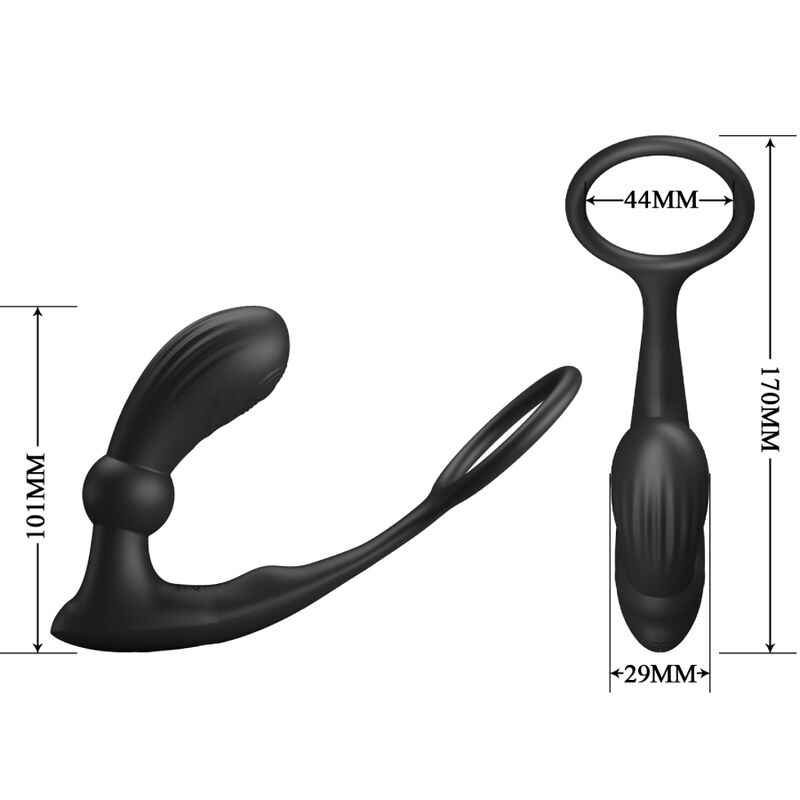 PRETTY LOVE - WARREN BLACK ANALRING & VIBRATOR – Bild 4