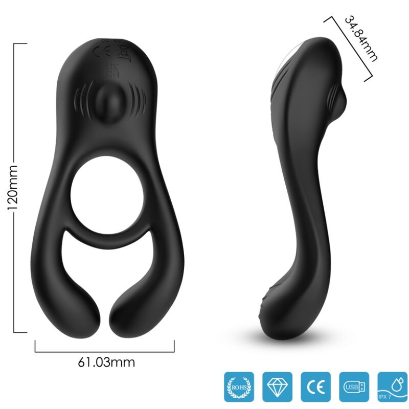 ARMONY - VEYRON DOPPEL-VIBRATOR-RINGSPIELZEUG FÜR PAARE MIT FERNBEDIENUNG SCHWARZ – Bild 3