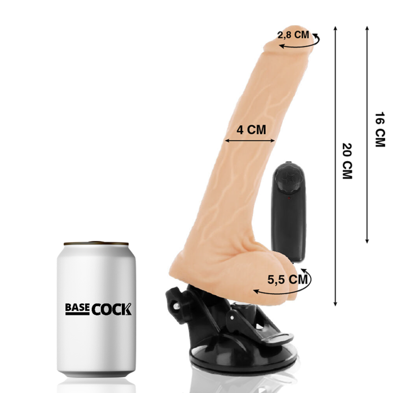 BASECOCK - REALISTISCHER VIBRATOR MIT FERNBEDIENUNG MIT HODEN 20 CM – Bild 4