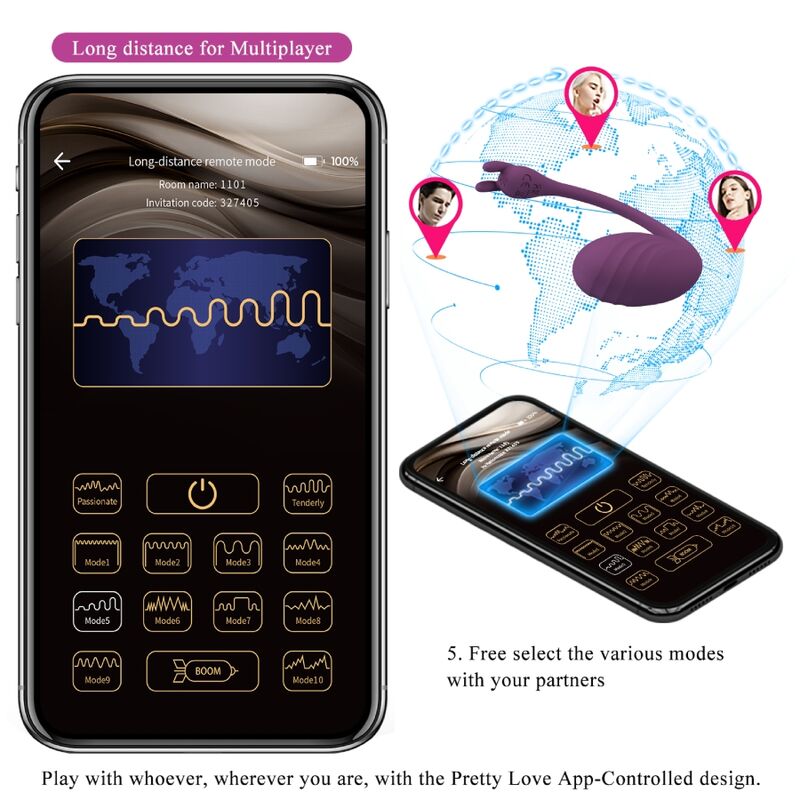 PRETTY LOVE - CATALINA VIBRATOR APP FERNBEDIENUNG LILA – Bild 3