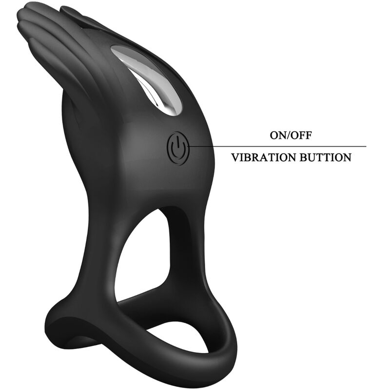 PRETTY LOVE - SILAS VIBRANT PENIS RING 7 VIBRATIONEN SCHWARZES SILIKON – Bild 5