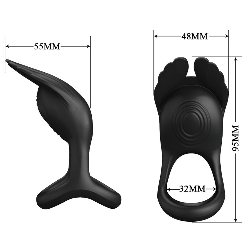 PRETTY LOVE - SILAS VIBRANT PENIS RING 7 VIBRATIONEN SCHWARZES SILIKON – Bild 4