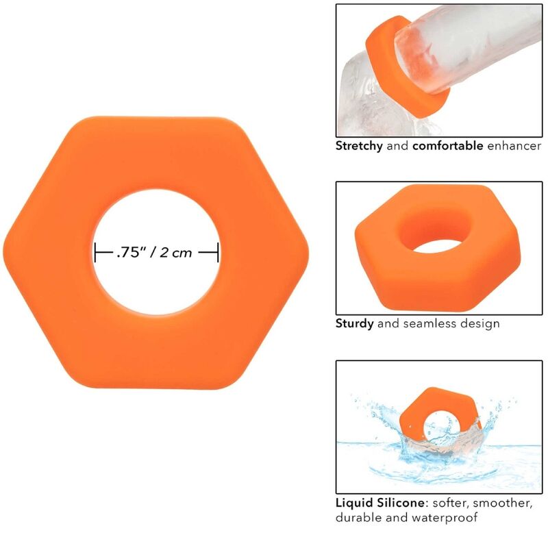 CALEXOTICS - ALPHA PROLONG SEXAGON RING ORANGE – Bild 5