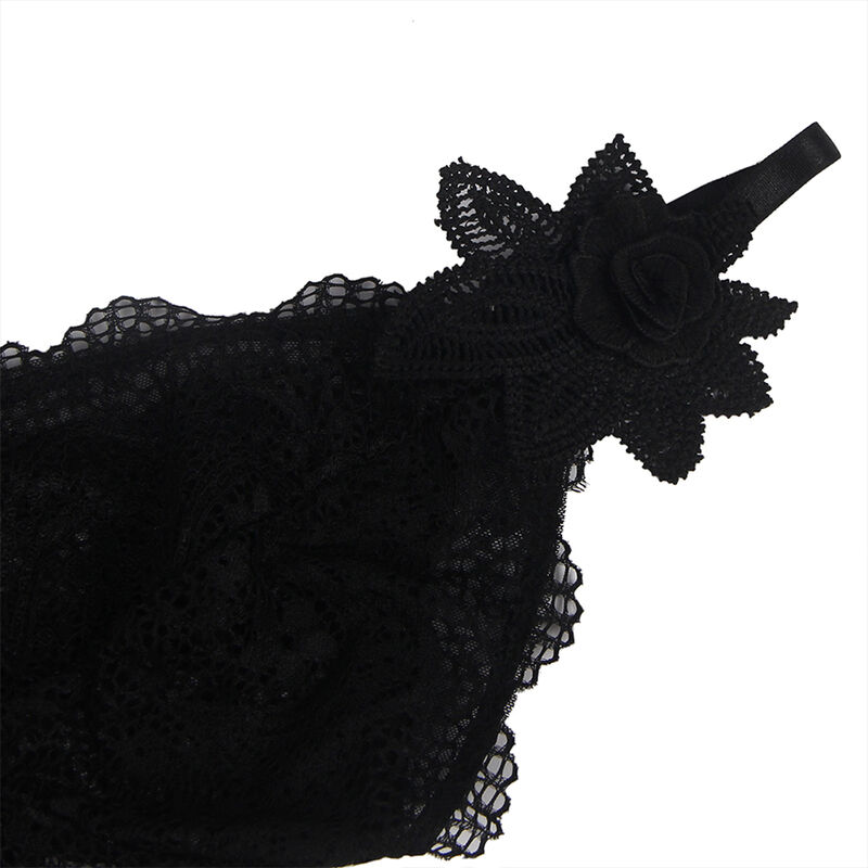 SUBBLIME - BABYDOLL TELA DE TUL DETALLE ENCAJE Y FLOR NEGRO S/M – Bild 5