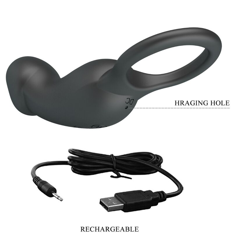 PRETTY LOVE - WARREN BLACK ANALRING & VIBRATOR – Bild 4
