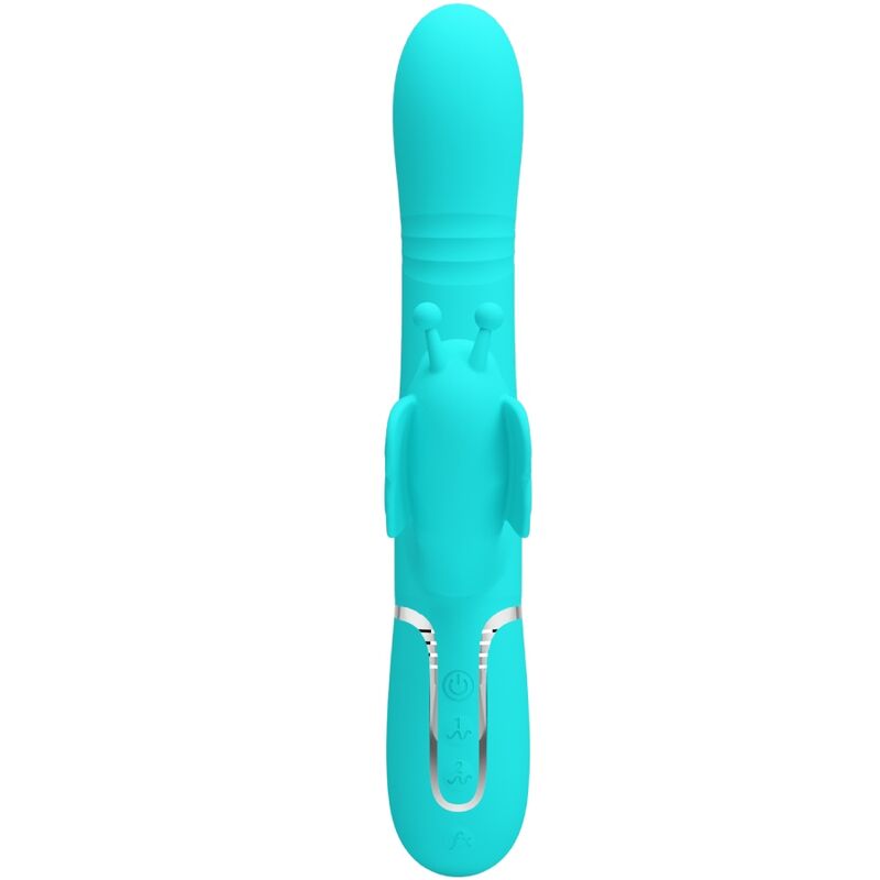 PRETTY LOVE - MULTIFUNKTIONS-KANINCHENVIBRATOR 4 IN 1 SCHMETTERLING AQUAGRÜN – Bild 3